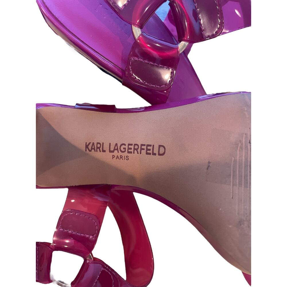 NWT Karl Lagerfeld Paris Heeled Sandal Orchid Purple 6 - Picture 10 of 11